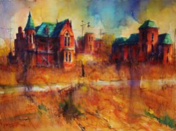 178_2017 Watercolor / Fabriano Artistico rough 61 x 45,5 cm / 24´ x 17.9´ / Lukas Aquarell 1862 "Fading Memories - Brush Park, Detroit, MI"